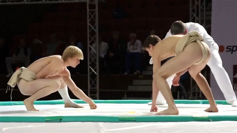 Hot 18 year old Euro Sumo Guys show off ass in Competition Finals